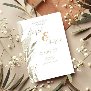 elegant modern botanisk bröllop flygblad