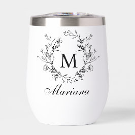 elegant modern botanisk monogramminimalist