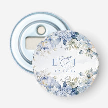 Elegant Modern botaniska Dusty Blue Blommigt Bröll