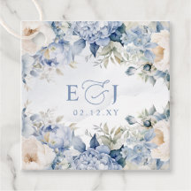 Elegant Modern botaniska Dusty Blue Blommigt Bröll