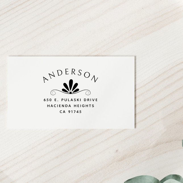 Elegant Modern botaniska familjens Returadress Självfärgande Stämpel (Skapare uppladdad)