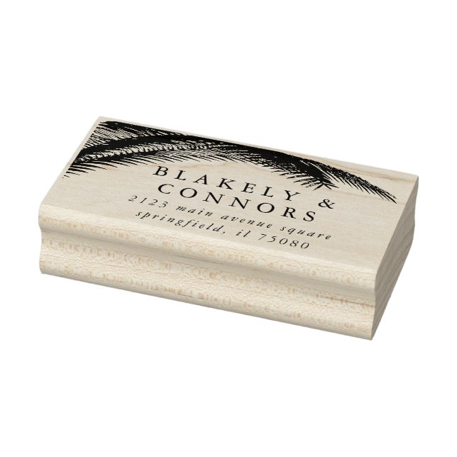 Elegant Modern Botaniska Grey Bröllop Stämpel (Stämpel)