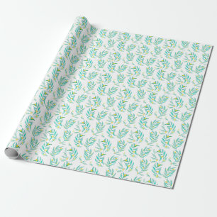 Elegant - Modern botaniskt citron med fast Grönt Presentpapper