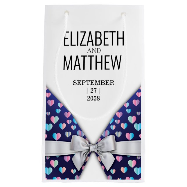 Elegant Modern Bow and Heart Speckles Design (Framsidan)