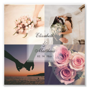 Elegant Modern Bröllop-årsdag - Bride and Groom Fototryck