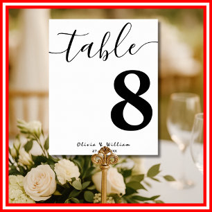Elegant Modern Bröllop Calligraphy-Bordsnummer Poster