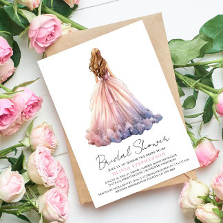 Elegant Modern Bröllop Dress-Möhippa Inbjudningar