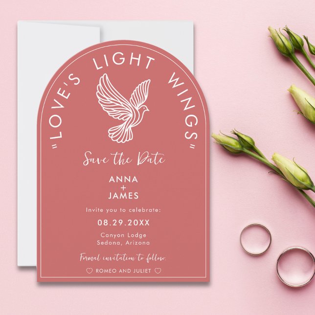 Elegant Modern Bröllop-minimalistcitat för Rosa i  Inbjudningar (Skapare uppladdad)