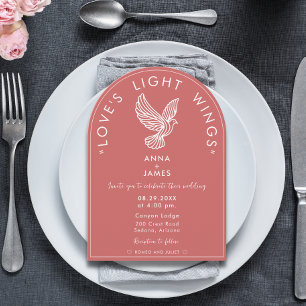 Elegant Modern Bröllop-minimalistcitat för Rosa i Inbjudningar