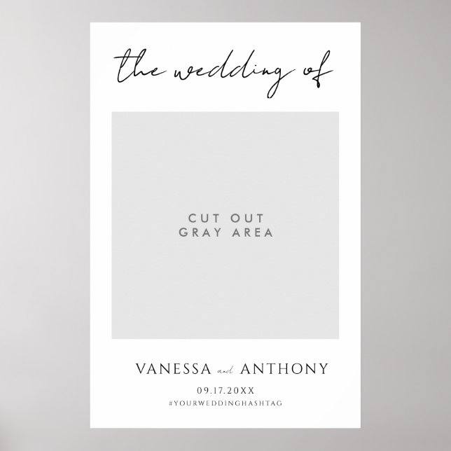 Elegant Modern Bröllop Photo Selfie Ram Poster (Framsidan)