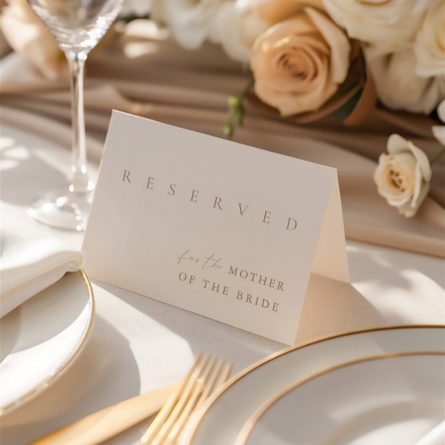 Elegant Modern Bröllop-reserverad Bord Tält-signat Inbjudningar (Elegant Modern Wedding Reserved Table Tent Sign Invitation)