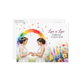 Elegant modern bröllop Spara datum postkort Vykort