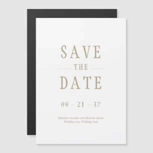 Elegant Modern Bröllop White Save Date Magnetisk Inbjudningskort