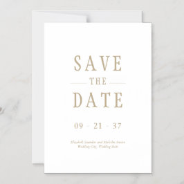 Elegant Modern Bröllop White Save Date Magnetisk Inbjudningskort