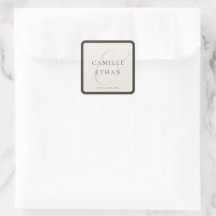 Elegant modern bröllops fyrkantig tackpresent deka