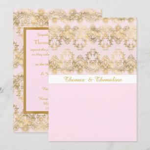 ELEGANT & MODERN BRöllops- RÖS VICTORIANSK DAMASK Inbjudningar