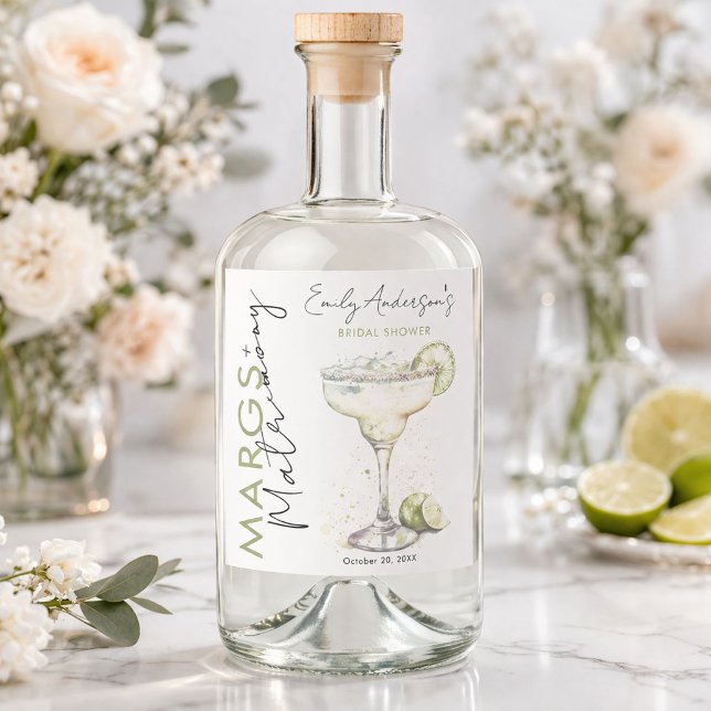 Elegant Modern Bröllopsdusch för Brudar med Margs  Spritflaskor Etikett (Skapare uppladdad)