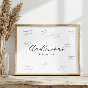 Elegant modern bröllopsgäst signatur poster