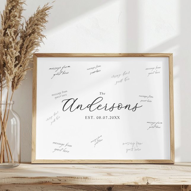 Elegant modern bröllopsgäst signatur poster (Skapare uppladdad)