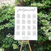 Elegant modern bröllopsställningskartposter