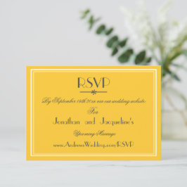 Elegant Modern Bröllopswebbplats RSVP-svarskort OSA Kort