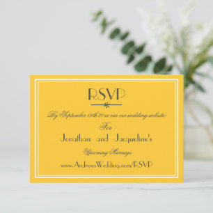 Elegant Modern Bröllopswebbplats RSVP-svarskort OSA Kort