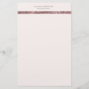 elegant modern bronsglittermonogram brevpapper