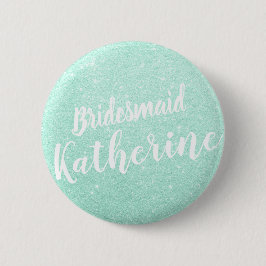 Elegant & modern brudtärna för mintgröntglitter knapp