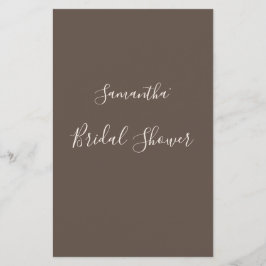 Elegant Modern Brun Bröllopsdusch-spel