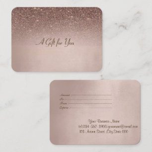 Elegant Modern Brun Glitter Rosguld Rabattkort