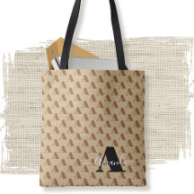 Elegant Modern Brun Vit Svart Monogram Skrift