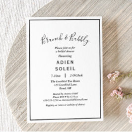 Elegant Modern Brunch och Bubly Möhippa Inbjudningar