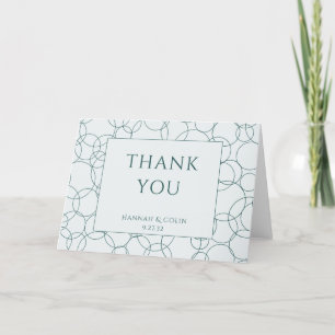 Elegant Modern Bubbles Geometric Grått & Mörk Teal Tack Kort