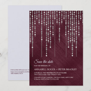 Elegant Modern Burgundy Bröllop spara datum Invi Inbjudningar