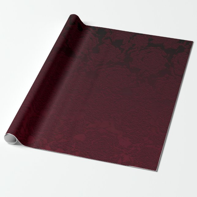 Elegant Modern Burgundy Floral Pattern Presentpapper (Utrullad)