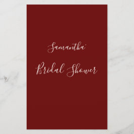 Elegant Modern Burgundy Möhippa-spel