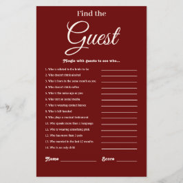 Elegant Modern Burgundy Möhippa-spel