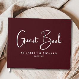 Elegant & Modern Burgundy Wedding Gästböcker