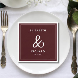 Elegant & Modern Burgundy Wedding Pappersservett