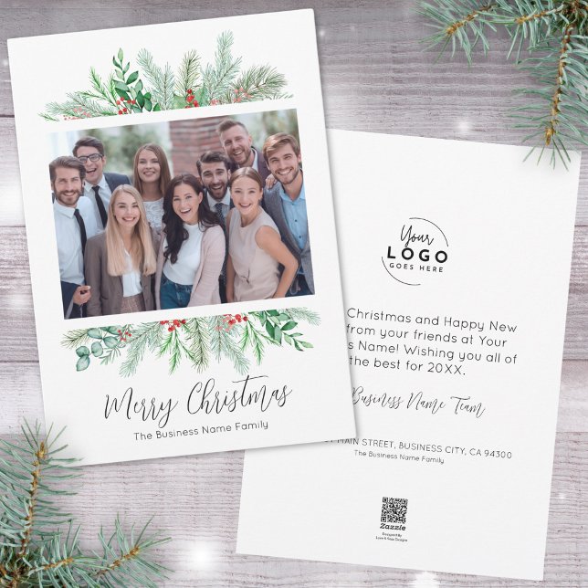 Elegant Modern Business God jul Julkort (Corporate Elegant Modern Business Merry Christmas Holiday Card )