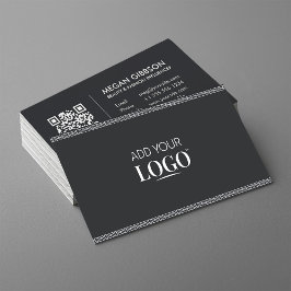 Elegant Modern Business Logotyp QR Code Grekiska M Visitkort