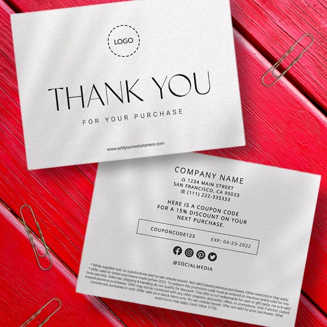 Elegant Modern Business Promo Coupon och Kampanj Anteckningskort (Skapare uppladdad)