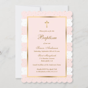 Elegant modern buske rosa guld dop inbjudningar