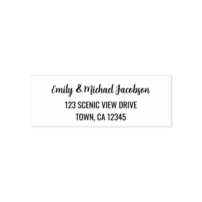 Elegant Modern calligrafetikett för Par Självfärgande Stämpel (Design)