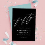 Elegant Modern calligrafi 50:e födelsedagen Inbjudningar<br><div class="desc">Elegant Modern calligrafi 50:e födelsedagsinbjudan</div>