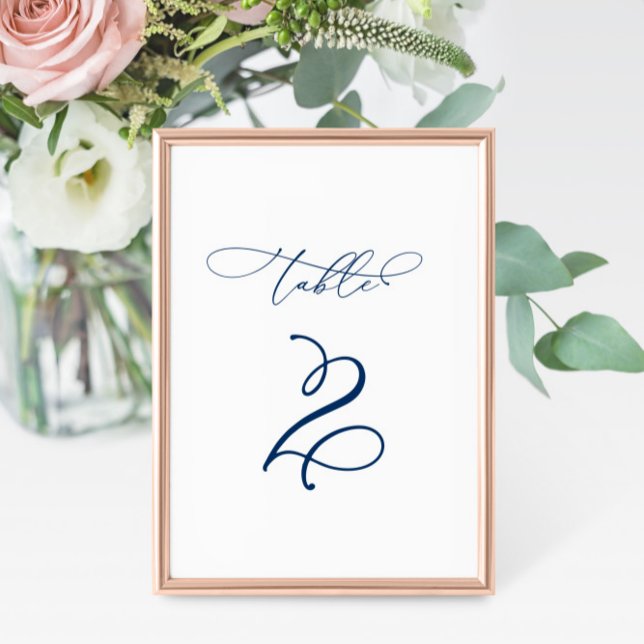 Elegant Modern calligrafi Bord 2 Bröllop Bordsnummer (Skapare uppladdad)