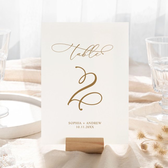 Elegant Modern calligrafi Bord 2 Bröllop Bordsnummer (Skapare uppladdad)