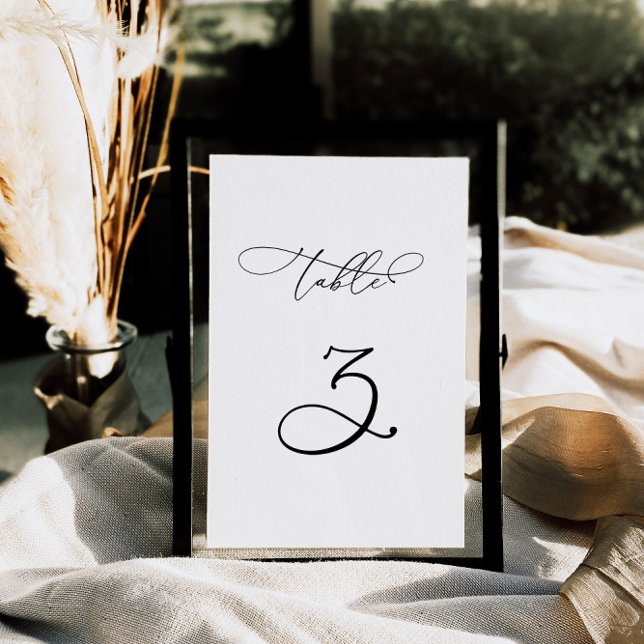 Elegant Modern calligrafi Bord 3 Bröllop Bordsnummer (Skapare uppladdad)