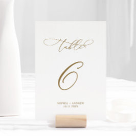 Elegant Modern calligrafi Bord 6 Bröllop Bordsnummer