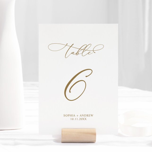 Elegant Modern calligrafi Bord 6 Bröllop Bordsnummer (Skapare uppladdad)